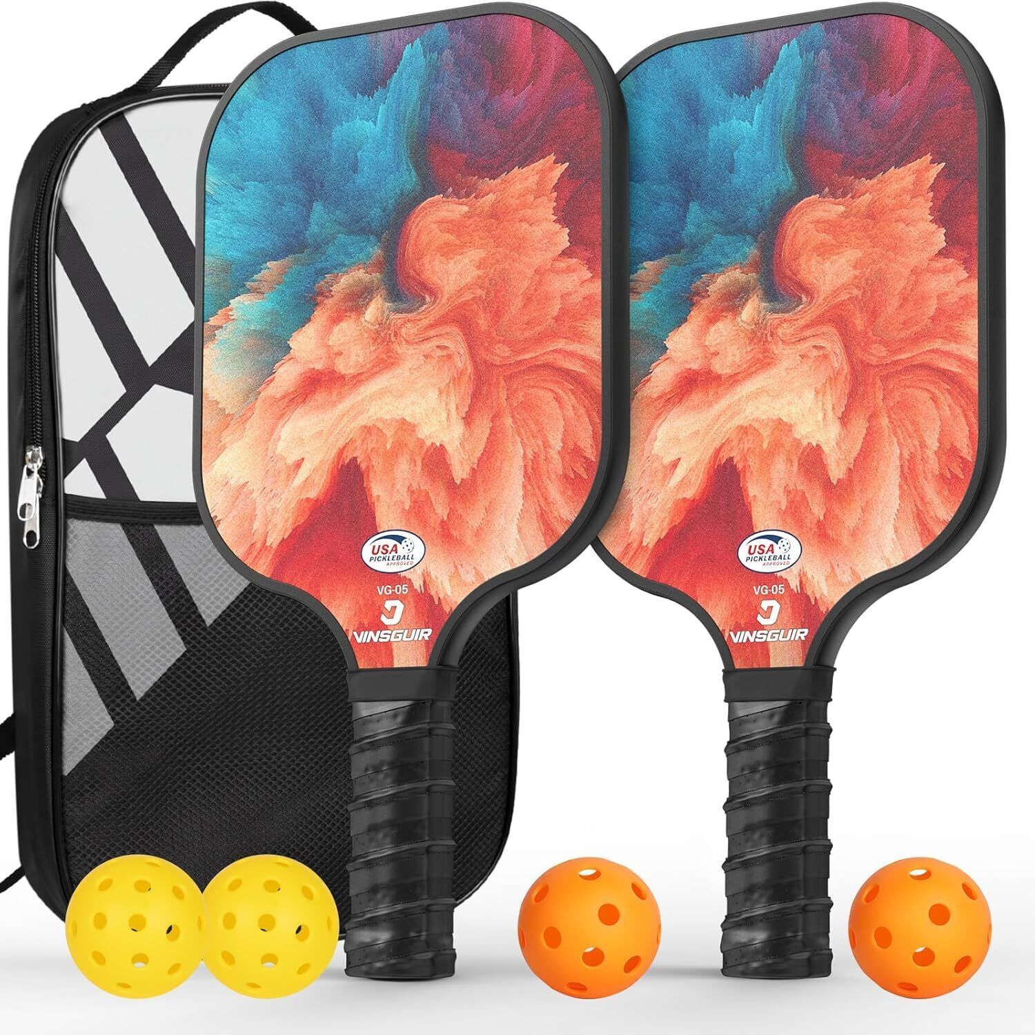 mom's aura Pickleball Paddle Bundle – 2 Premium Rackets, 4 Balls & Carry Bag Pickleball Paddle-picture-21