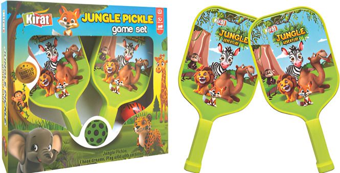 sanchi creation Kids Jungle Theme Pickleball Game Set 2 Plastic Paddles 2 Balls Pickleball Paddle-picture-9