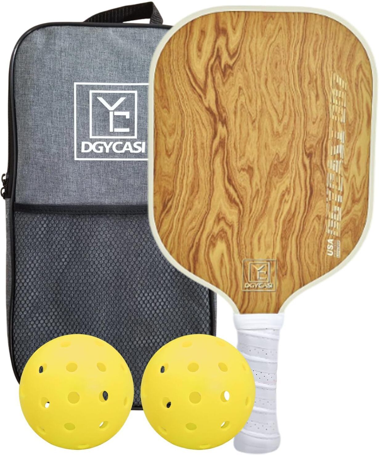 Pickleball Paddle Set USAPA Approved Fiberglass 1 Paddle with 2 Balls & Bag Pickleball Paddle-image-48