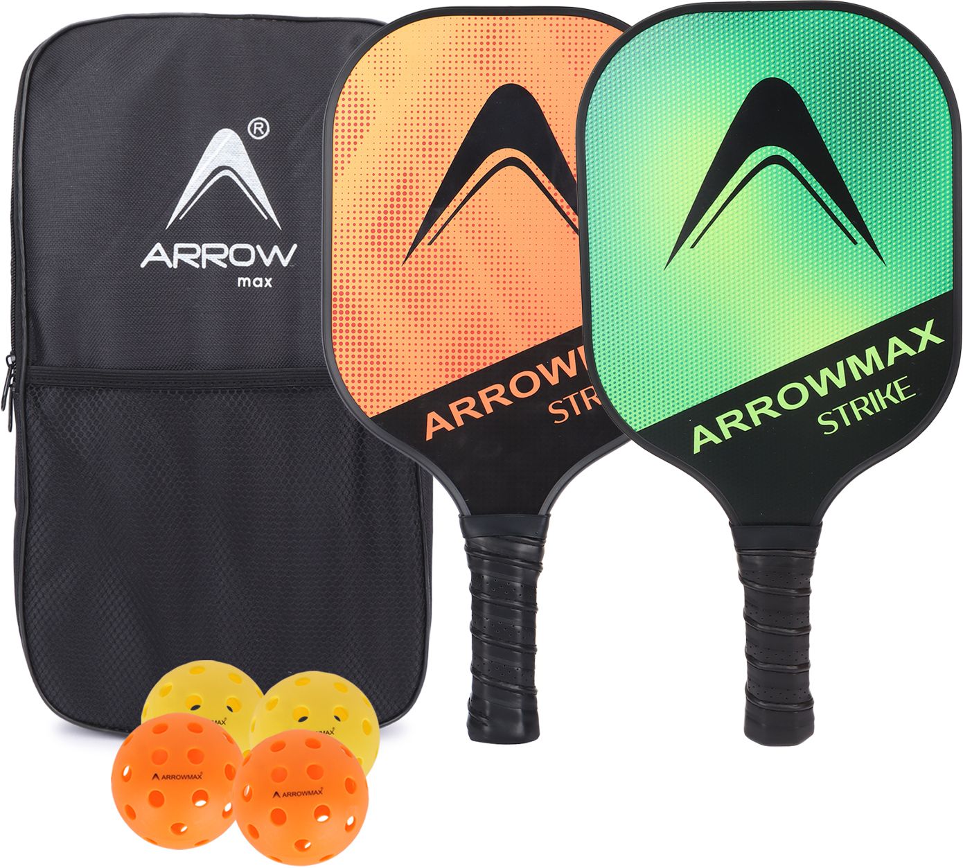 Fiberglass Pickleball Set,2 Paddles,4 Balls,1 Full Cover Pickleball Paddle