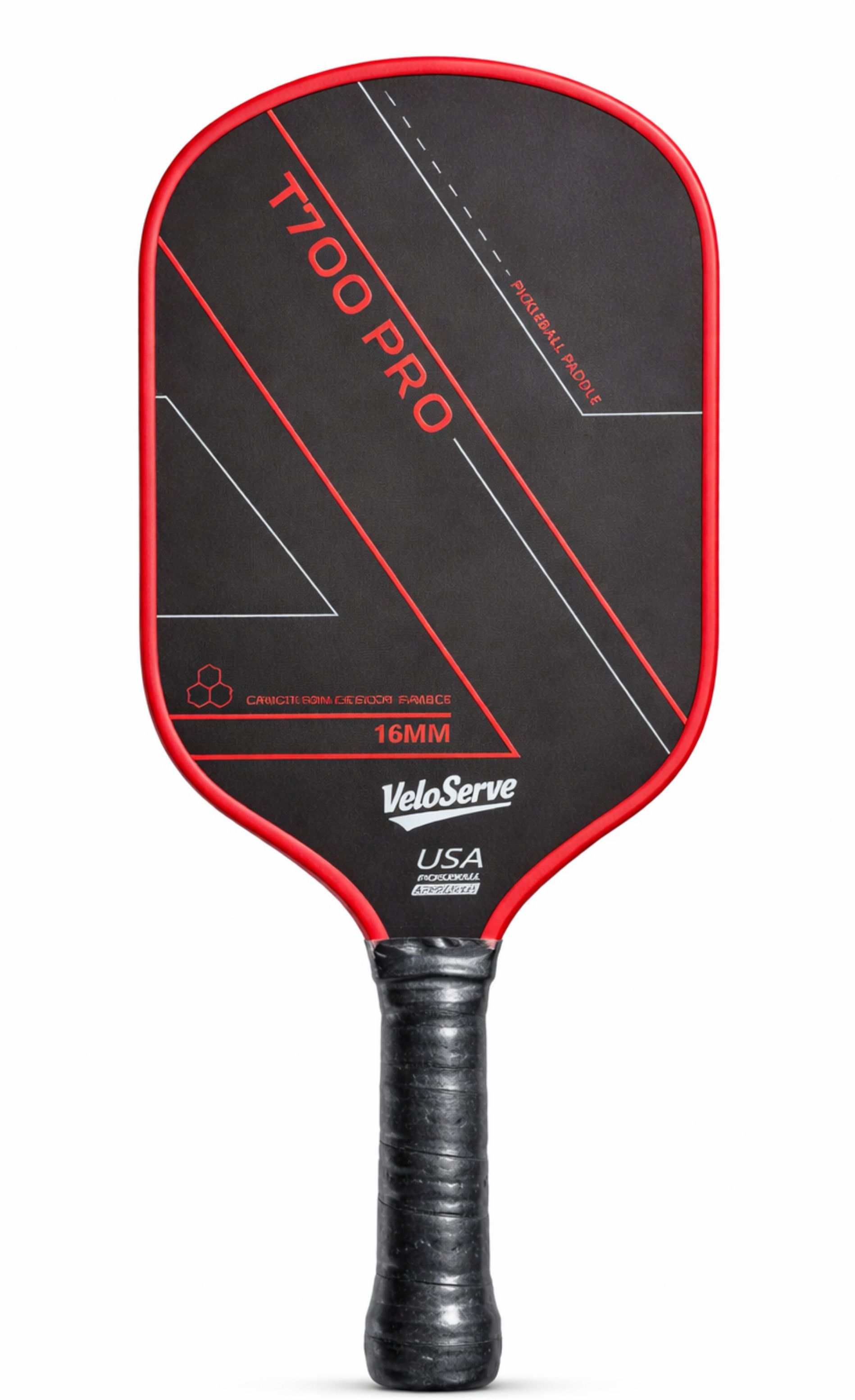Red Carbon Fiber Lightweight 7.6�8oz Racket with Comfort Grip Pickleball Paddle-image-2