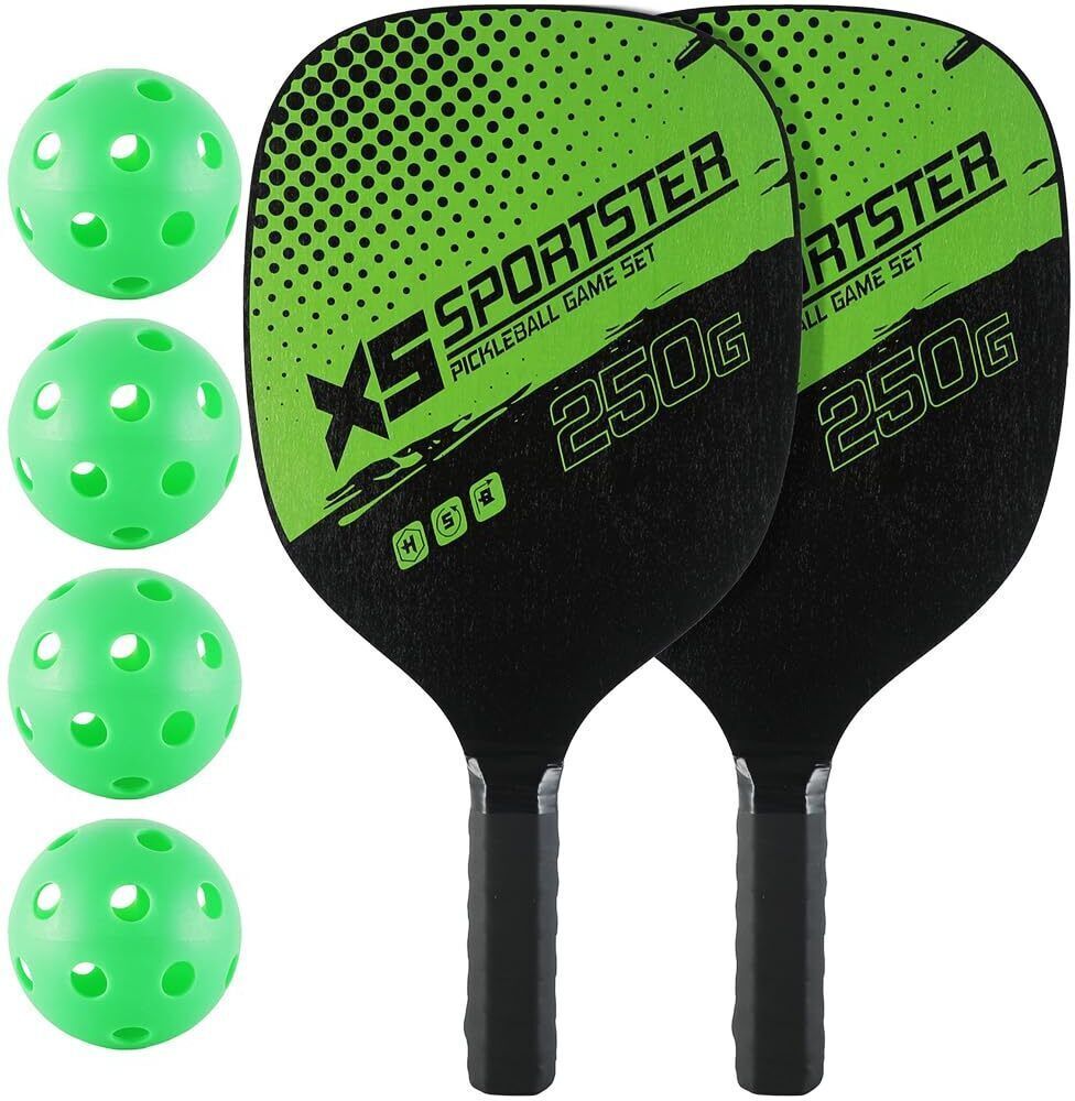 sanchi creation Pickleball Paddle Set - 4 Pickle Balls & Paddles with Cover Bag Soft Handles Pickleball Paddle-picture-48