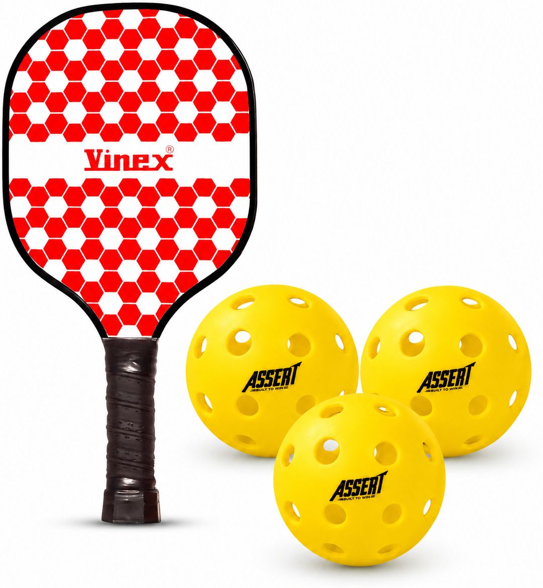 assert Pickleball Racket Set Vinex 2 Rackets 3 Balls with Non-Slip Grip Pickleball Paddle-picture-34