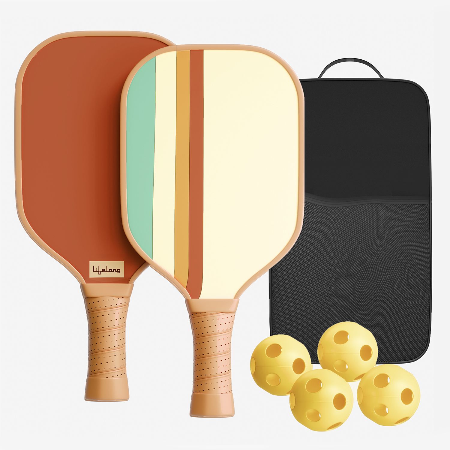 Fiberglass Surface, 4 Pickle Balls & Paddle Cover Bag Cushion Pickleball set Pickleball Paddle