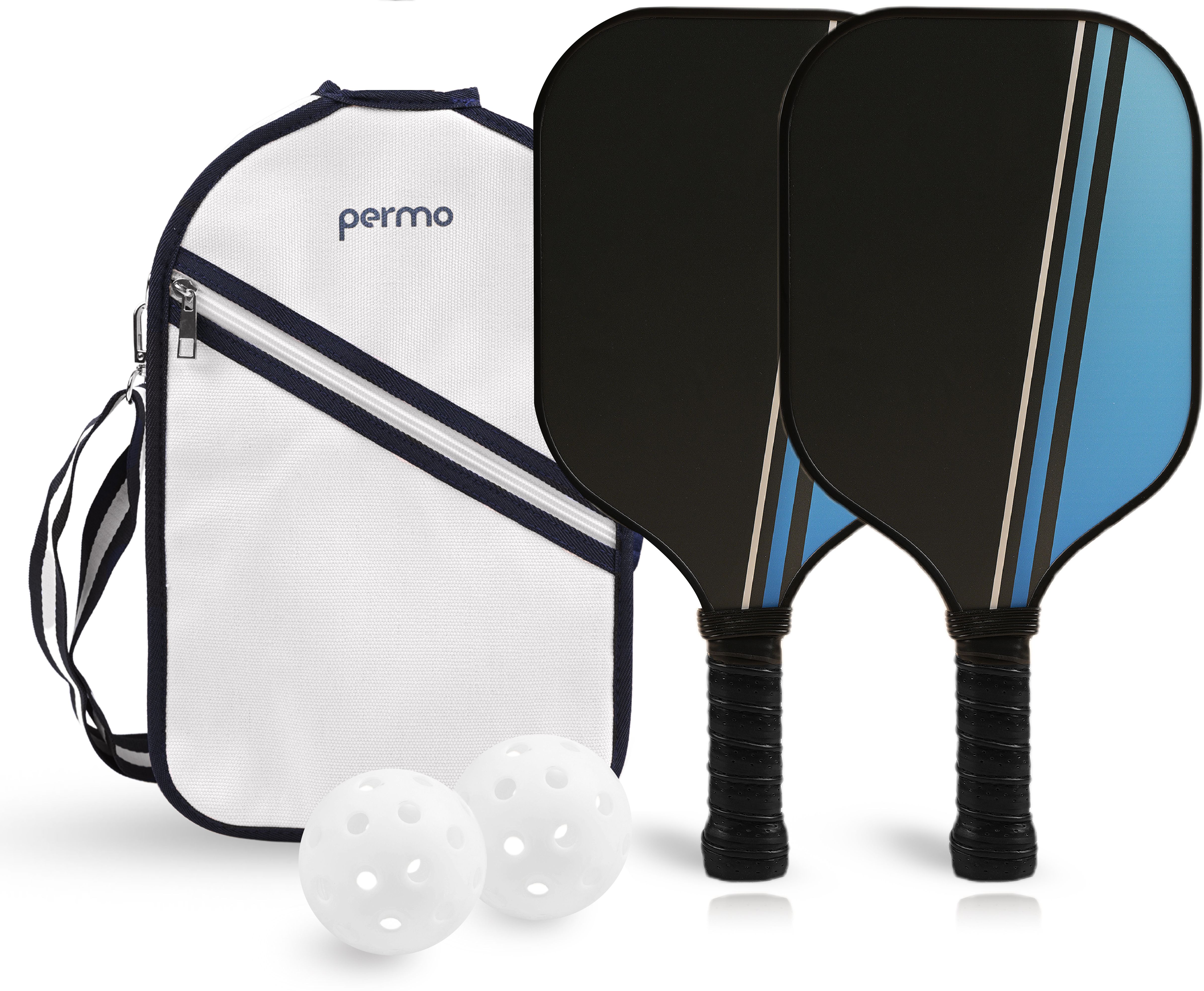 permo Pickleball Set-2 glassfiber Paddles 12mm 2 Balls & 1 Bag Lightweight & Durable Pickleball Paddle-picture-17