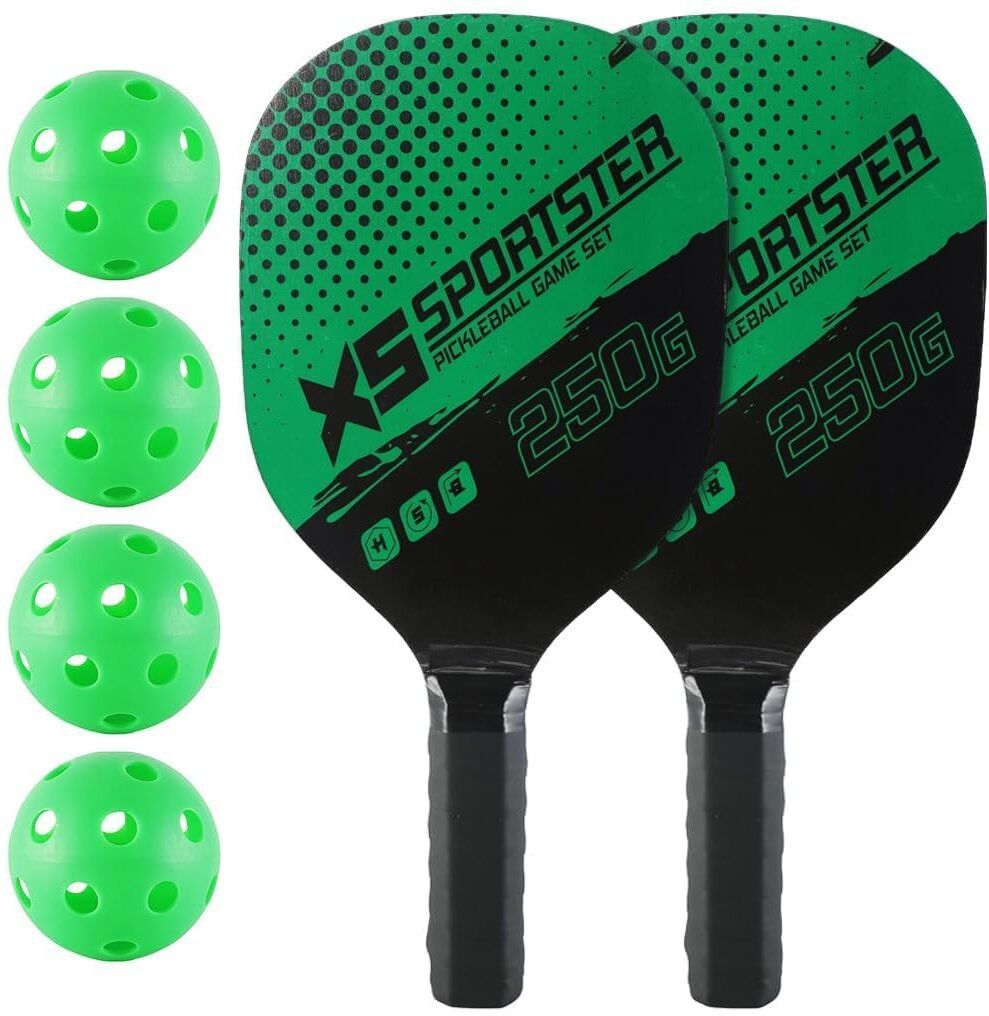 Wooden Pickle Ball Paddles Racket Set With 2 Paddles,4 Pickleballs & Backpack_10 Pickleball Paddle-image-44