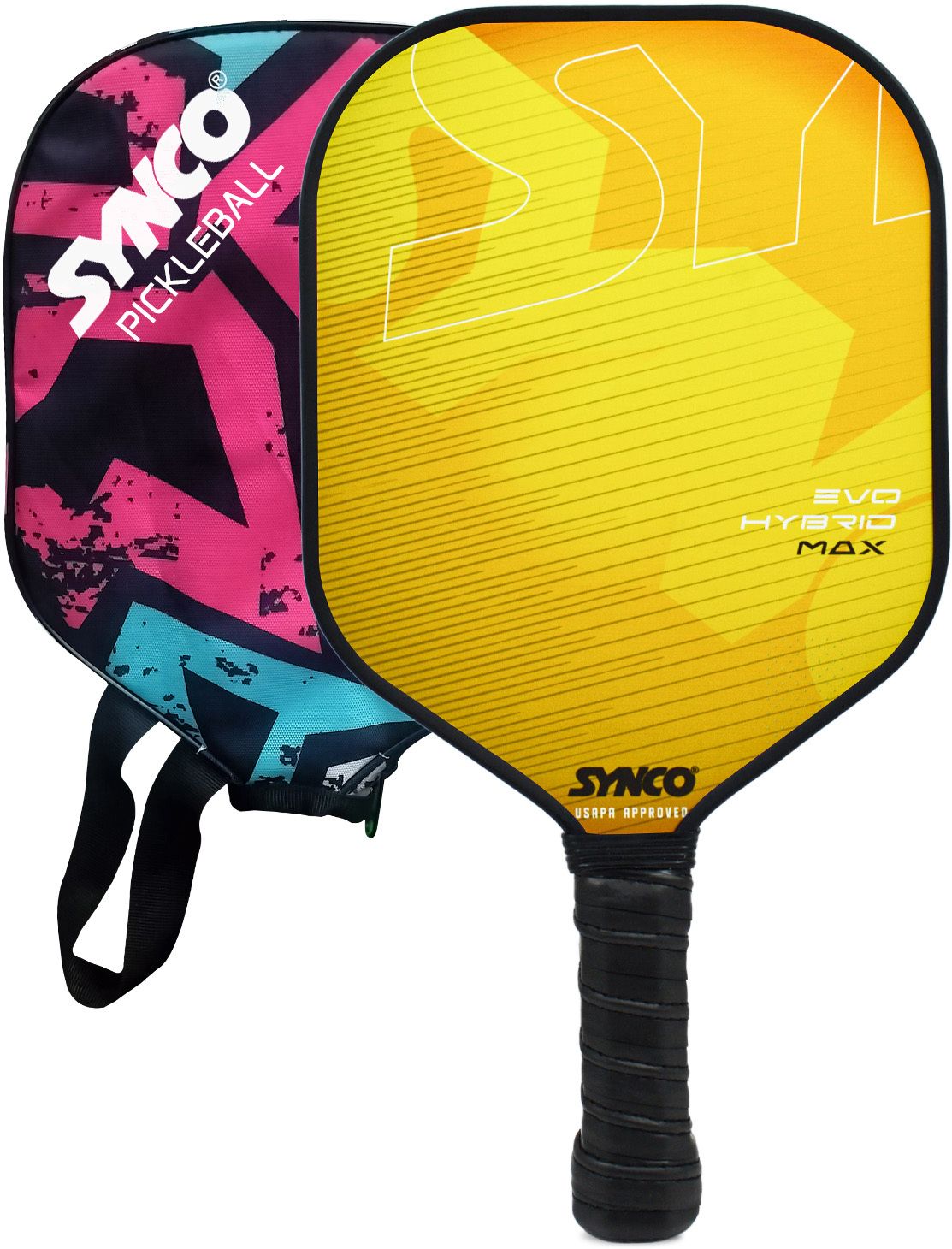 synco Pickleball Paddle Racket Hybrid Yellow | Picklebat with Cover and Cushion Grip| Pickleball Paddle-picture-46