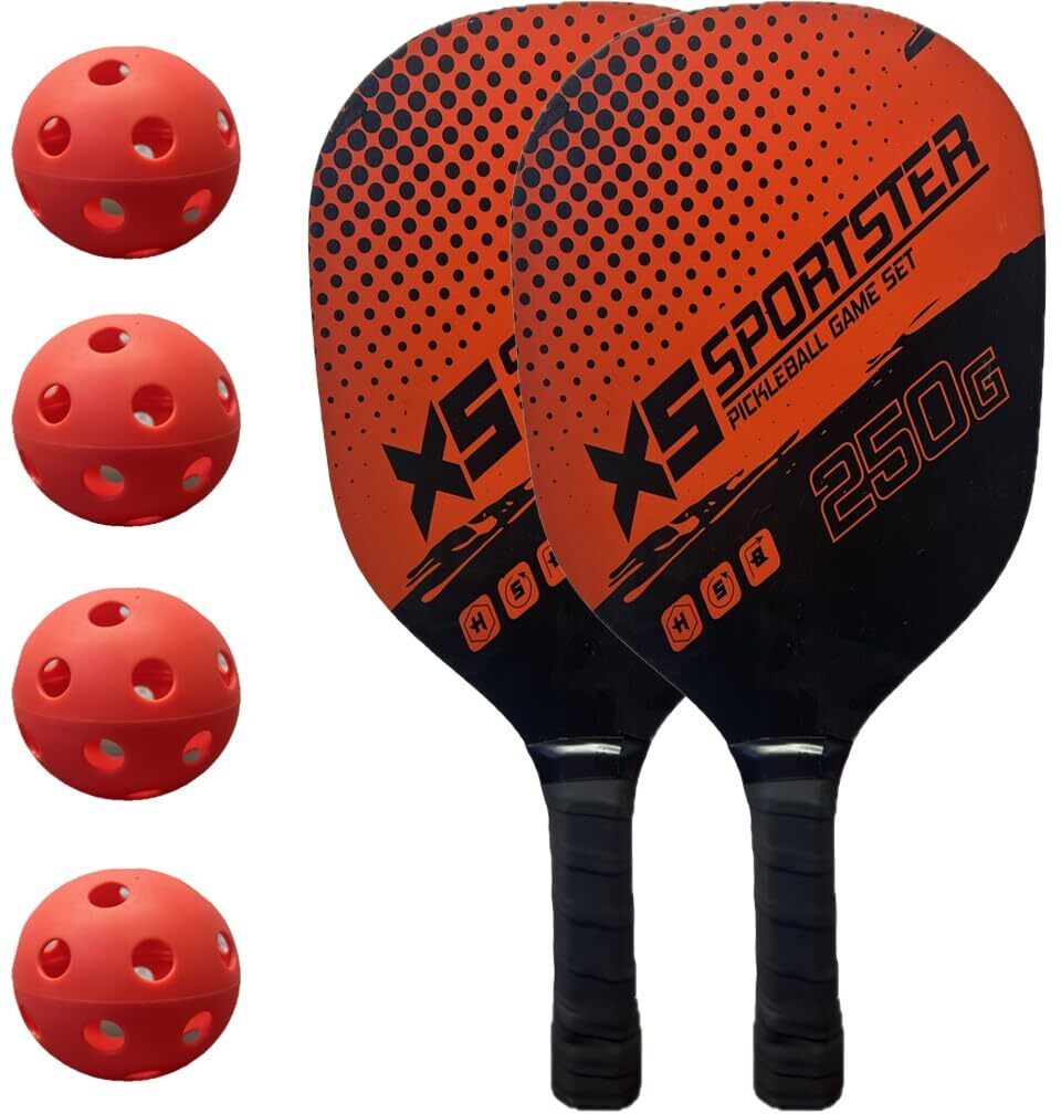 Wooden Pickle Ball Paddles Racket Set With 2 Paddles,4 Pickleballs & Backpack_16 Pickleball Paddle-image-35
