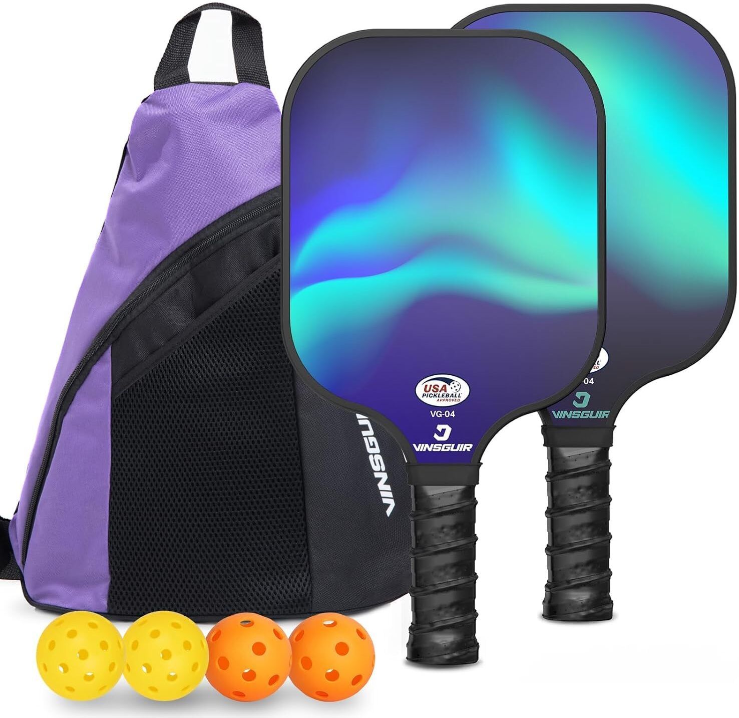 Graphite Pickleball Paddle Set – 2 Rackets + Balls + Bag Pickleball Paddle-image-25