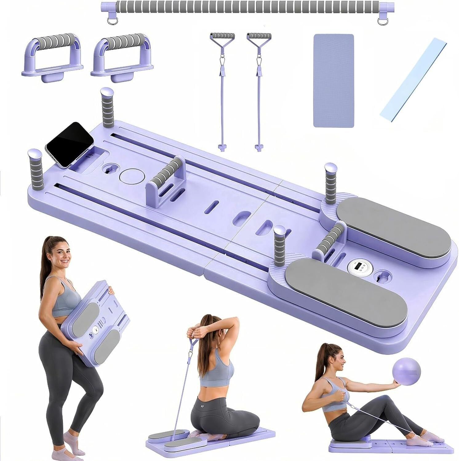 arth siddhi Multifunction Strength Training Push Up Board with Resistance Tube Set Excersise Board-10 Pilates Reformer-picture-23
