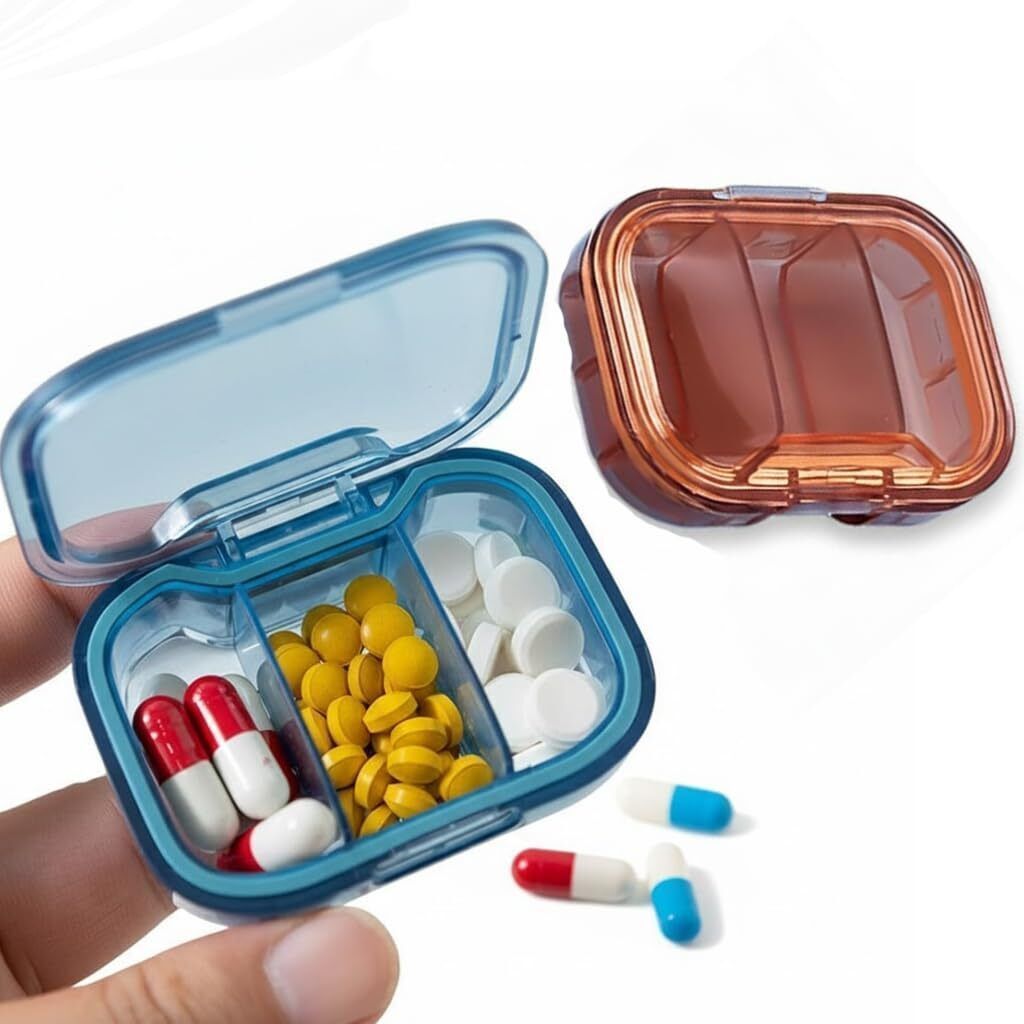 3-day Mini Pill Organizer 3 Compartment – Portable Pocket Medicine Storage Box Pill Box-image-1