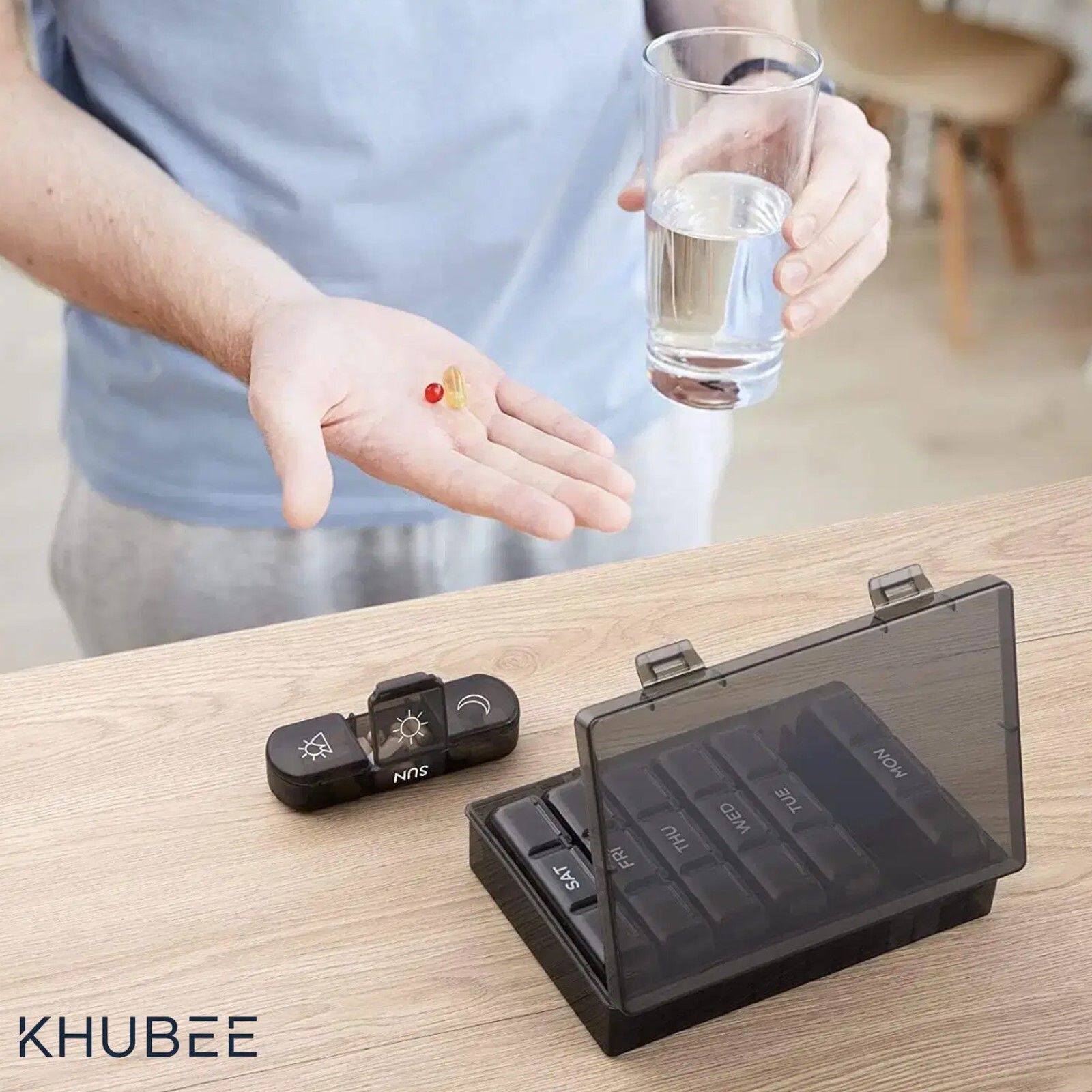 7 - DAY 3 Times Medicine Box | Pill Organizer with Morning Afternoon Night Compartments Pill Box-image-49