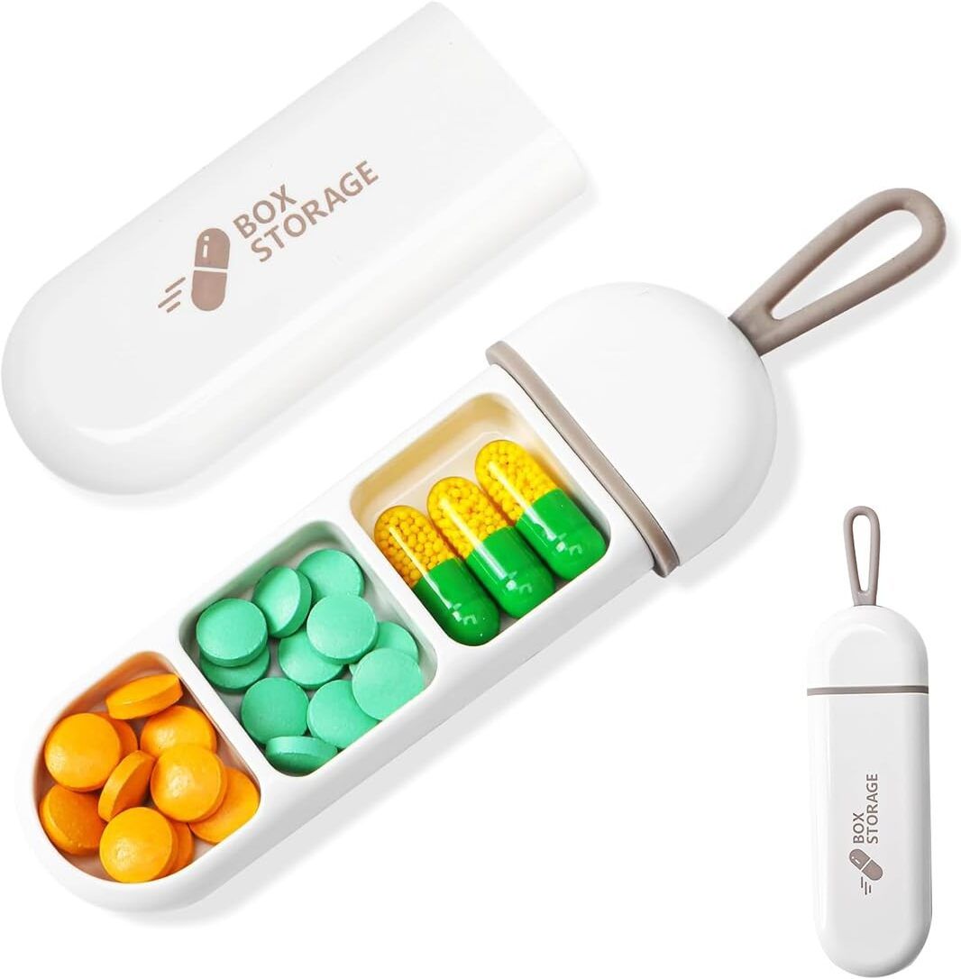 7-day Travel Medicine Organizer 3 Compartments Portable Pocket Size Pill Box-image-19