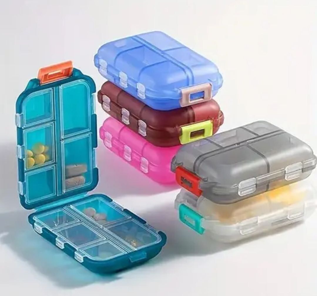 7-14 10 Compartments Travel Friendly Flip Design Pill Case | Mini Pocket Size Pill Box-image-12