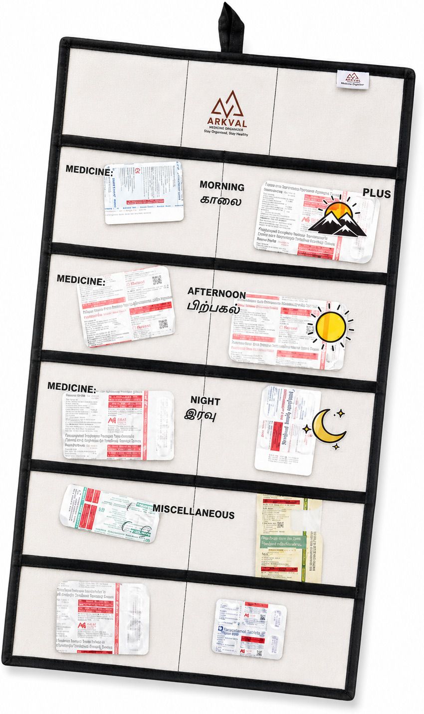 30 Days Plus 10 Pockets Medicine Organizer for Daily Medicines | 30"x16.5" Tamil Pill Box-image-13