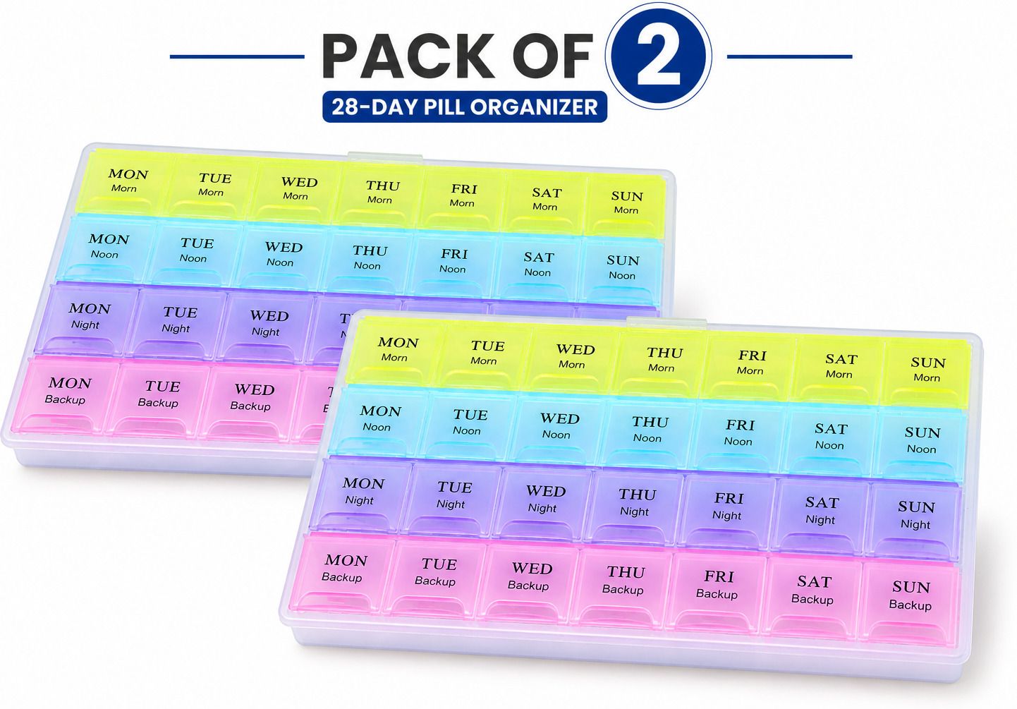 28 Days Pill Organizer Box | 28 Days | Plastic Pill Box with Compartments | Pack of 2 Pill Box-image-31