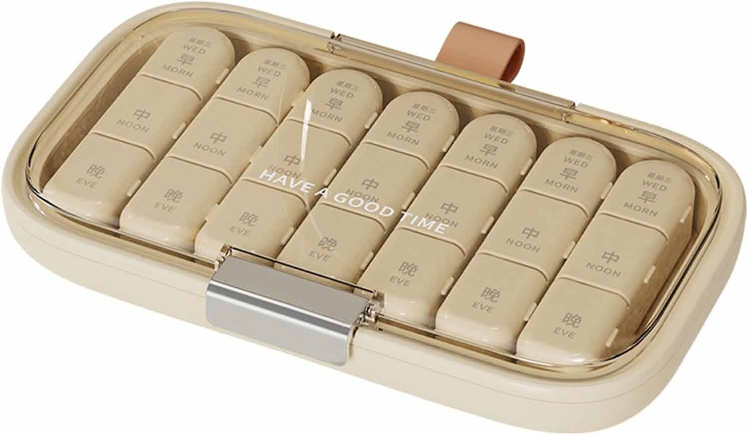 7-Day / Weekly Pill Organizer 21 Compartments Moisture Proof Case Planner Medicine Pill Box-image-28