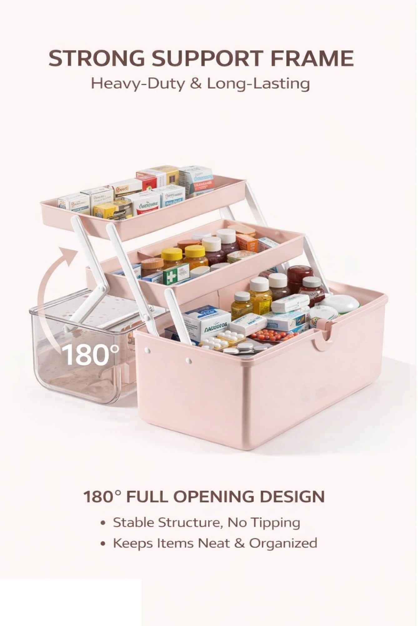 hi mom 0 Day Multi Layer Medicine Storage Box Portable First Aid Organizer with Lock Lid Pill Box-picture-30