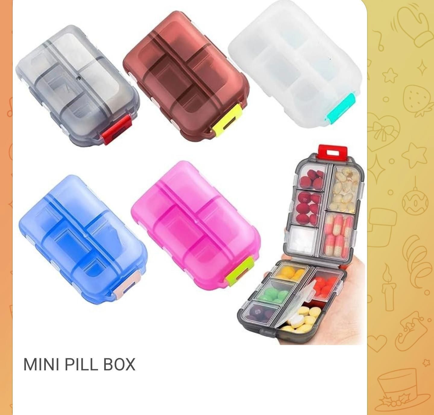 premgoplani 15 Days Portable Mini Pill Organizer Box with 8 Compartments Pill Box-picture-24
