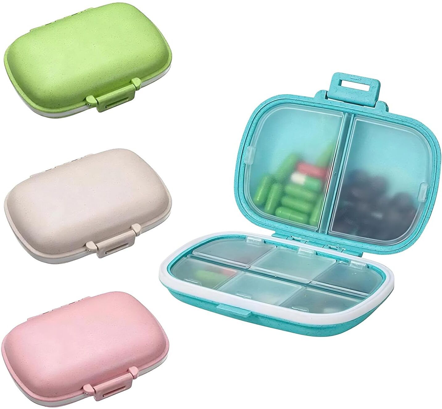 30 DAY Pocket Purse 8 Compartments Portable Pill Case Hold Pill Box-image-13