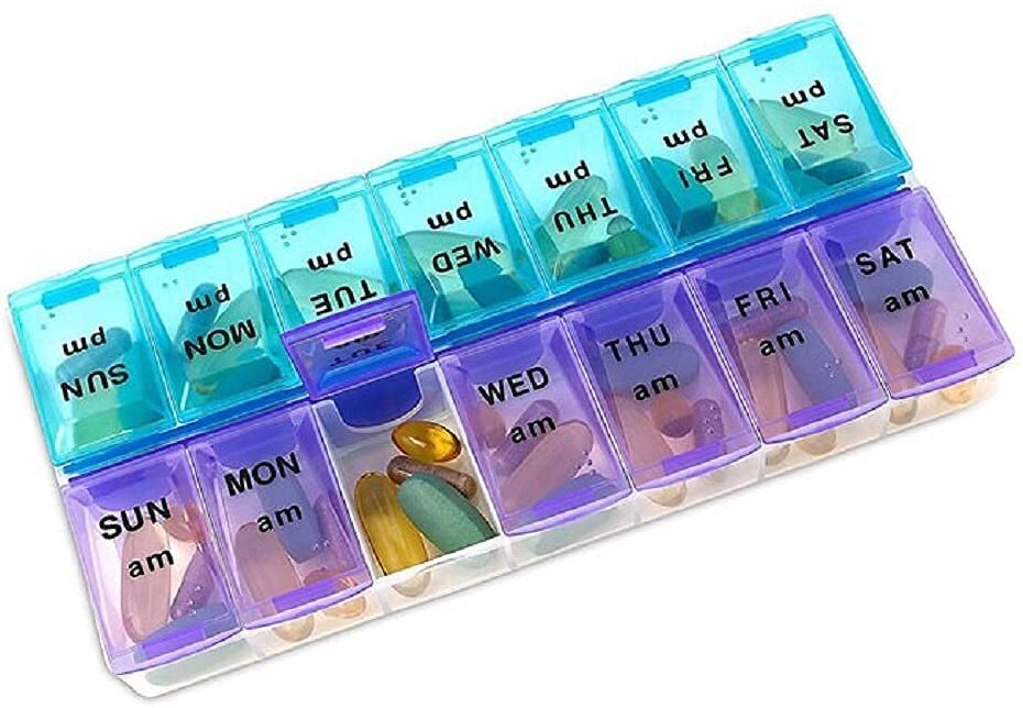 homfel Pill Medicine Organizer Reminder Storage Box 14 Days or 2 Weeks | Plastic | Pack of 1 Pill Box-picture-14