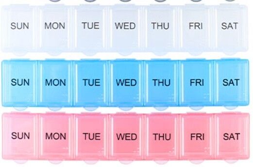 curasia 7 DAYS 3 Pack Weekly Pill Organizer, 7 Days Pill Case Travel Daily Pill Box Pill Box-picture-39