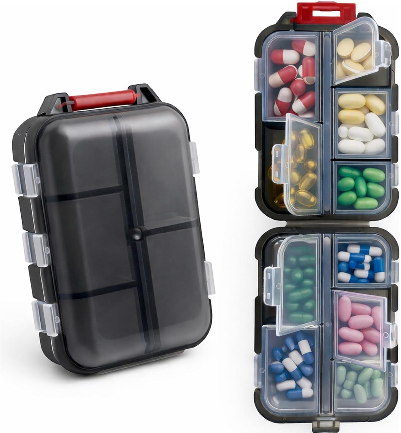 7 Days Portable Double Layer Pill Organizer Pill Box-image-7
