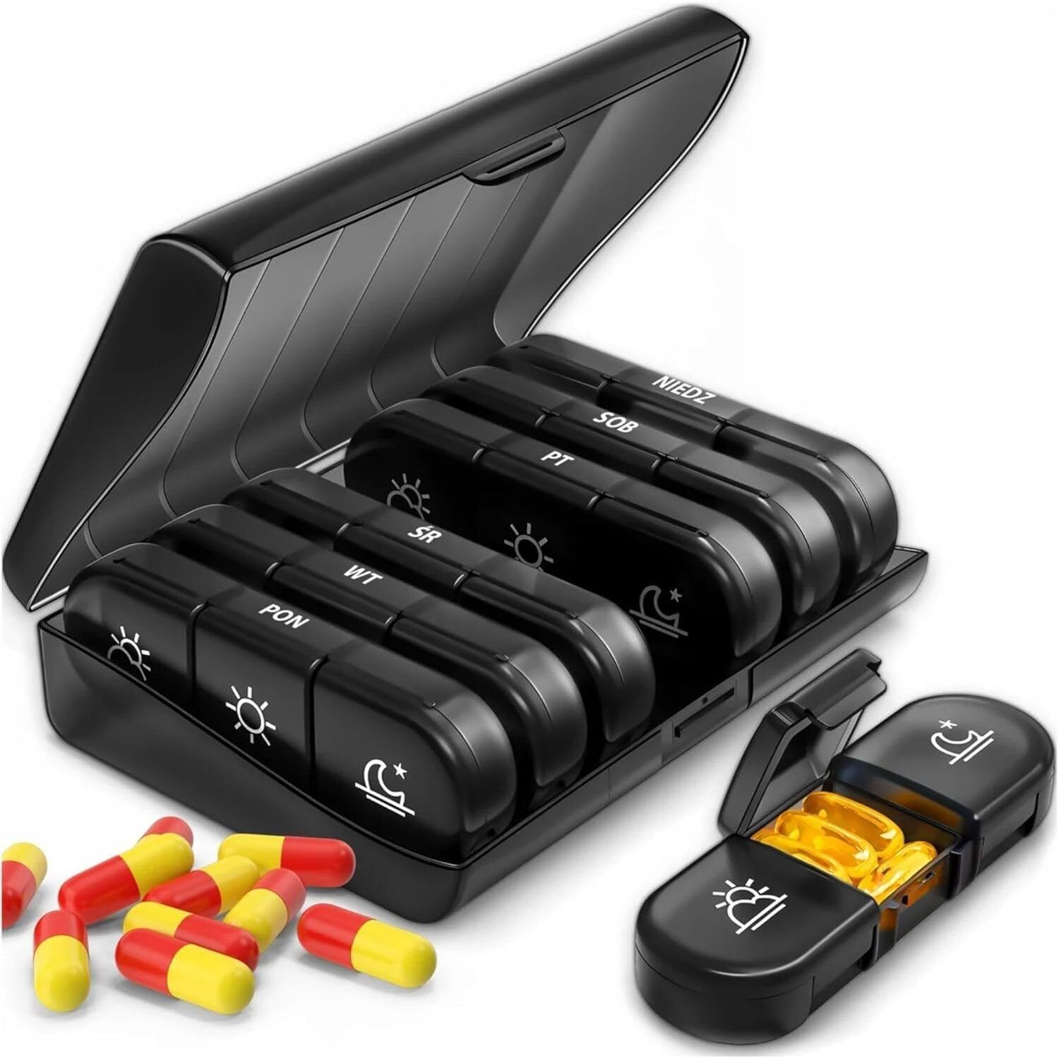 Weekly Weekly Pill Organizer Box 7 Day Medicine Storage Box Portable Tablet Container Pill Box-image-9