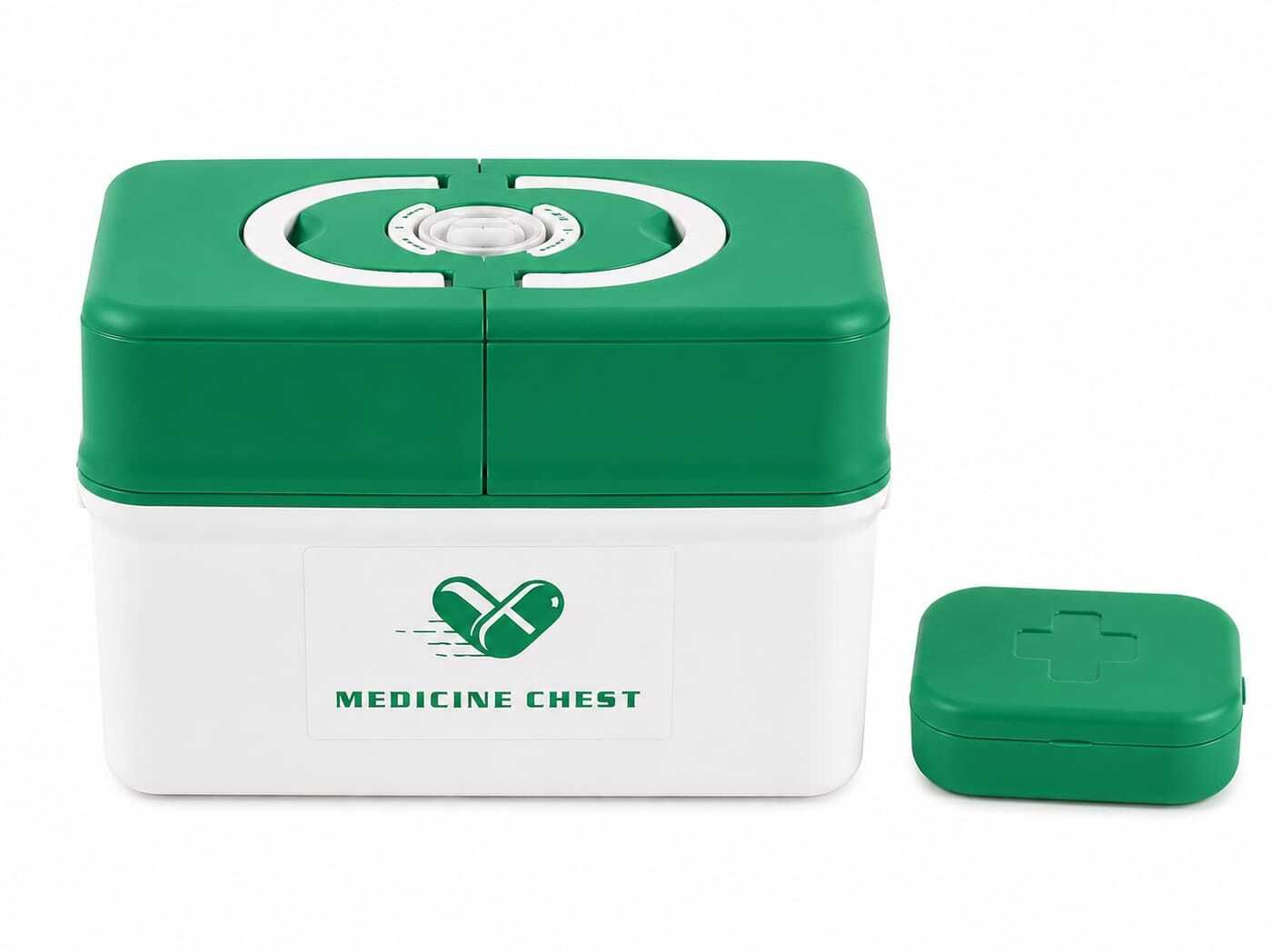 Daily Plastic Medicine Box, Multi-Layer First Aid Box Family Storage Box Pill Box-image-18