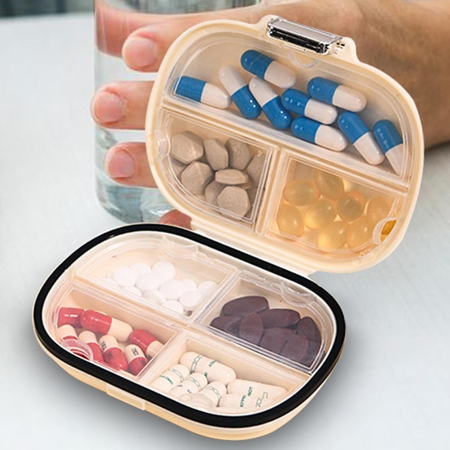 7-day Compartments Proof Pill Holder Daily Medicine Organizer Box, Pocket Pill Box Pill Box-image-13