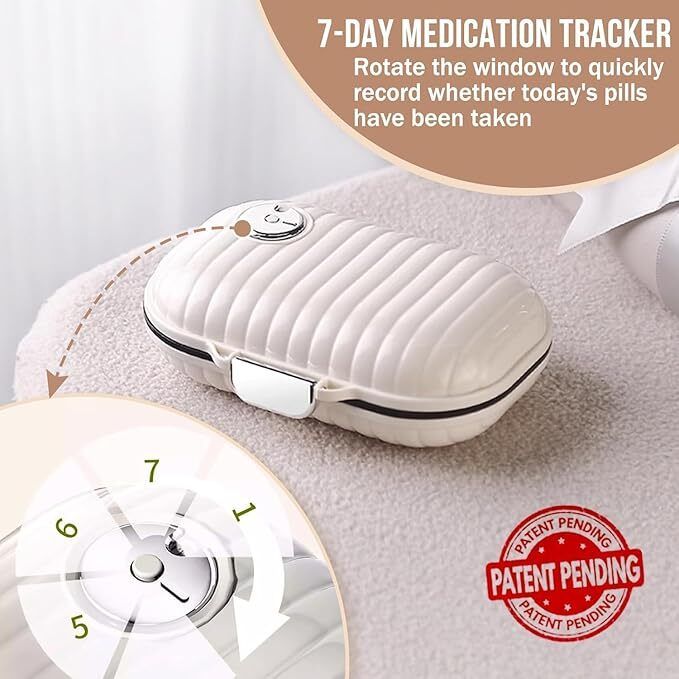 jiyancreation 7 Day Portable Luxury 7 Days Pill Medicine Storage Box Pill Box-picture-33