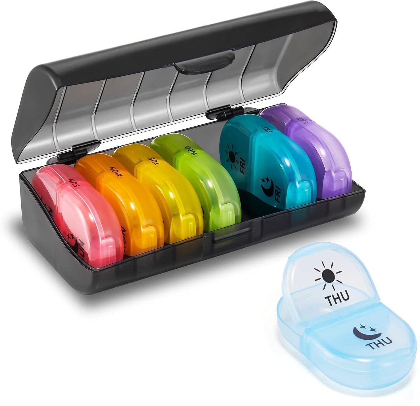lishonn 07 days 2 Time Portable Medicine Tablets Organizer Case Travel Pill Box Pill Box-picture-8