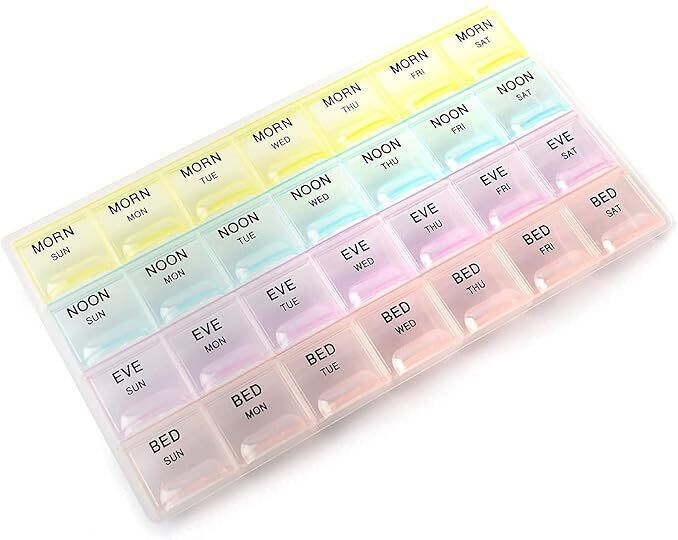 2 7-Day Medicine Organizer Box – Portable Weekly Pill Planner Case for Home Pill Box-image-11