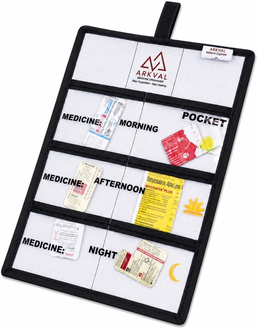 7 days Pocket - 6 Pockets Portable Pill Organizer for Daily Medicines | 12"x9" English Pill Box-image-11