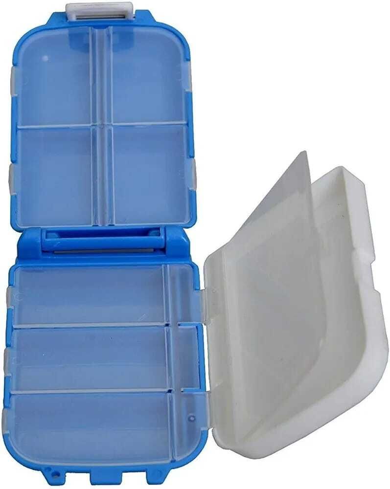 MONDAY-SUNDAY Portable Foldable Pill Organizer, 8-Compartment Pocket Pill Box for Travel Pill Box-image-26