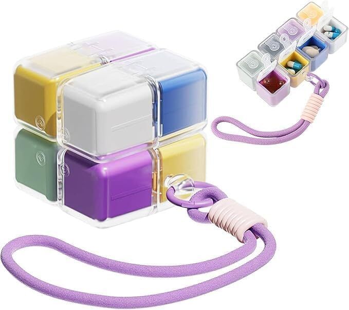 yesruer 1 Magnetic Pill Organizer Cube Pill Box-picture-43