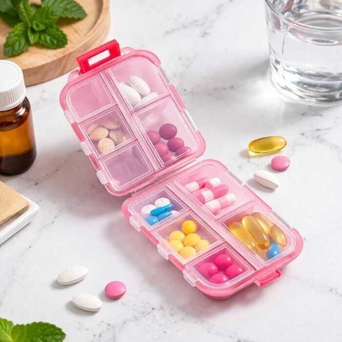 Daily Mini Tablet Organizer Case Pill Box-image-35