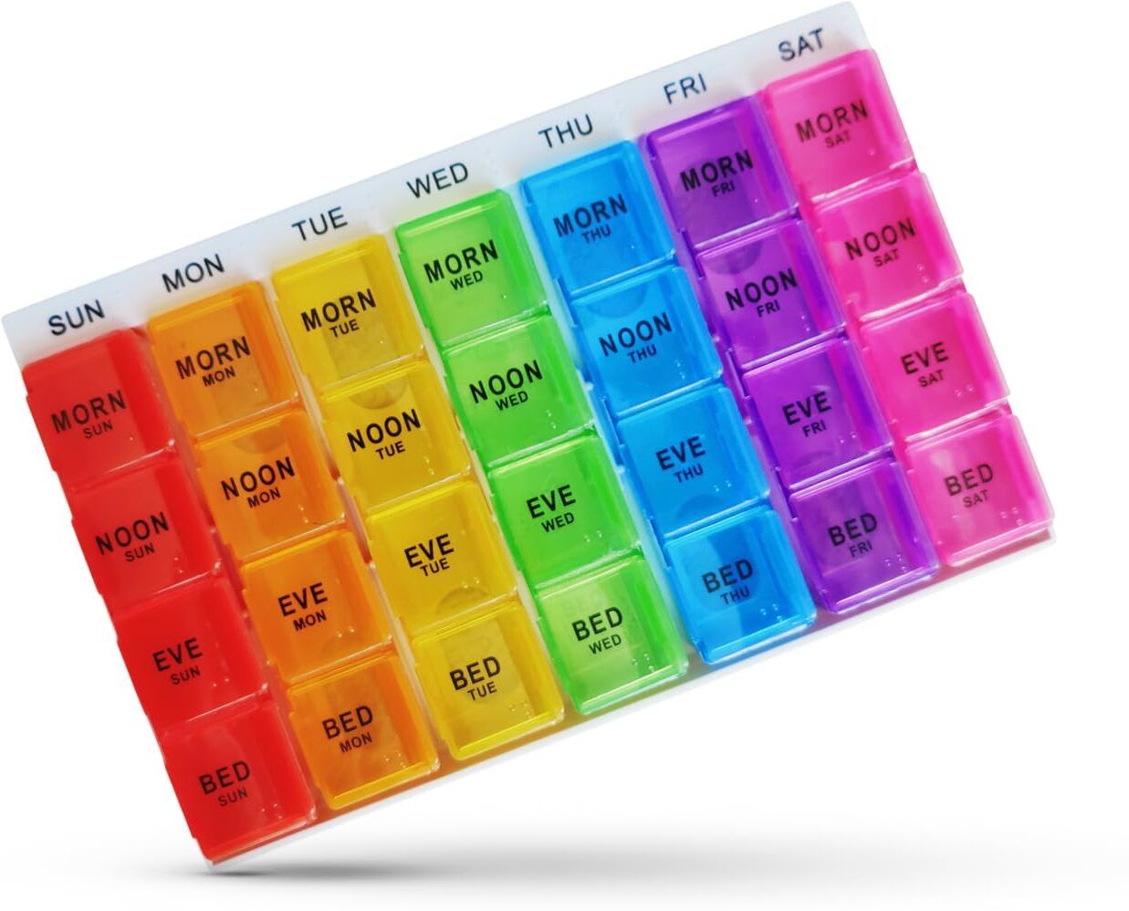 trago 7 Day Weekly Pill Organizer 28 Compartments | Weekly Tablet Storage Container Case | Pill Box-picture-42