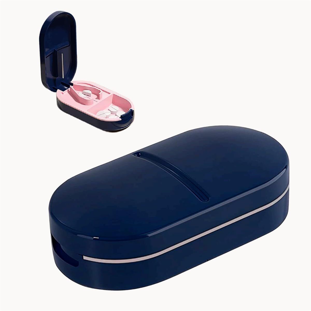 Medicine Organizer Box with Pill Cutter for Small and Large Tablets PC 01 Manual Pill Cutter with Storage-image-24