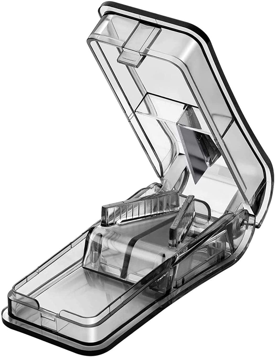 Pill Cutter | Portable Medicine Tablet Splitter with Storage Box | Precise Pill Divider for Easy Swallowing Manual Divide Safe Storage Compartment Box Cuts Pills, Vitamins, Tablets