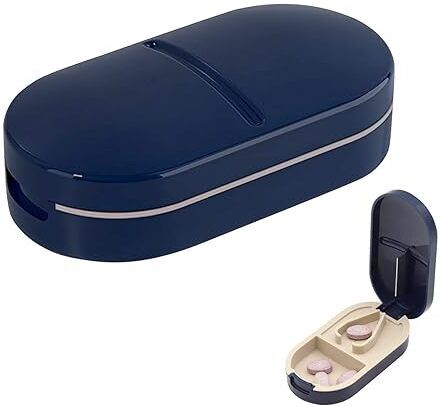 pransique Portable Pill Cutter with Storage Compartment 2 in 1 Pill Cutter & Storage Box with Stainless Steel Blade Medicine Organizer Manual Pill Cutter & Medicine Storage Box-picture-34
