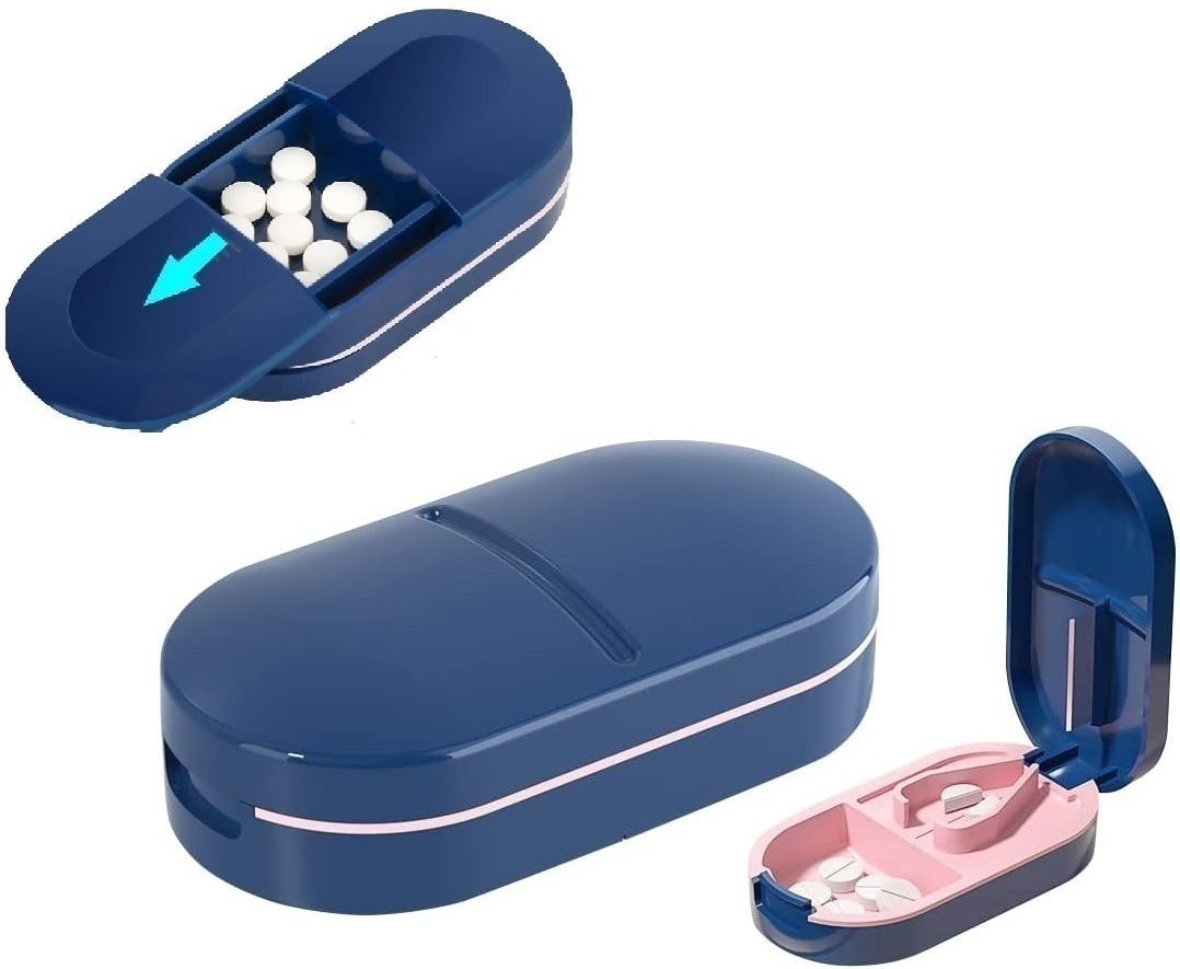 2 in 1 Pill Splitter Stainless Steel Blade Medicine Organizer Box Tablet Cutter Manual Pill Cutter-image-32