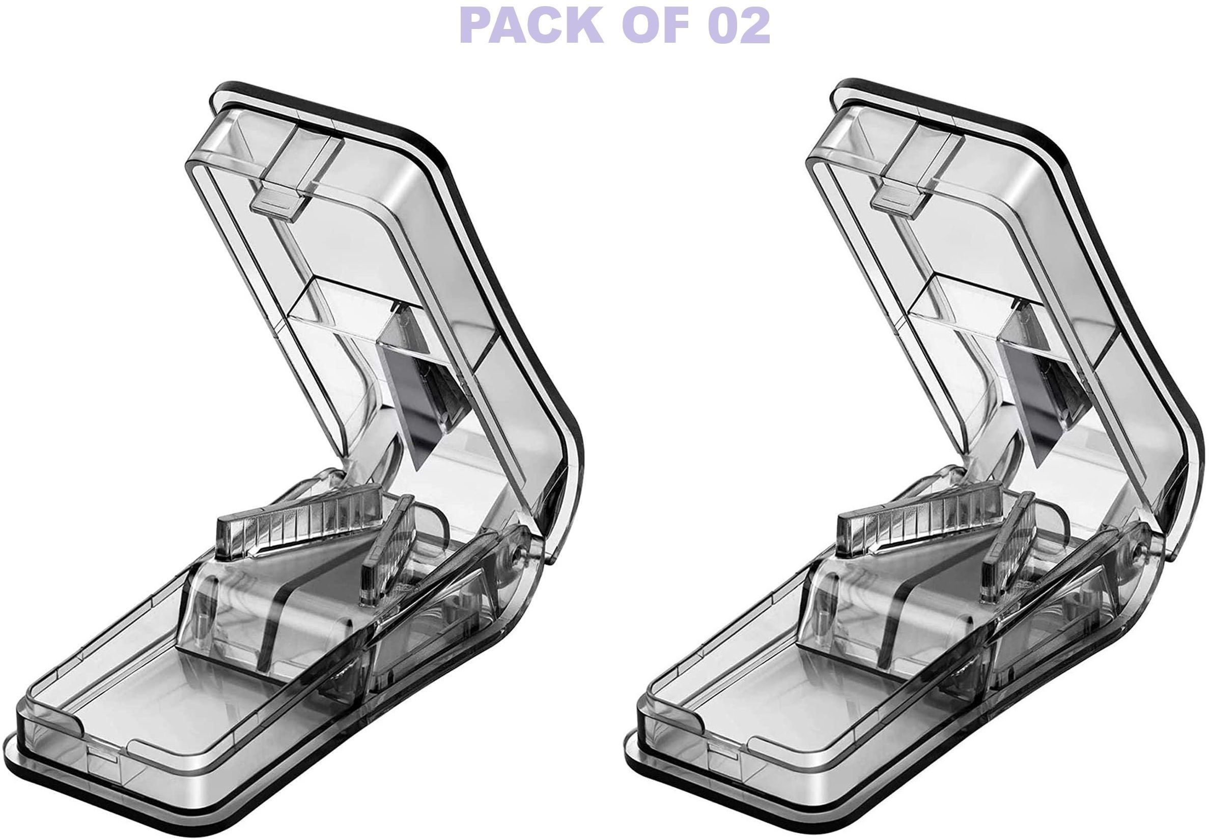 Pill Cutter Portable Plastic Splitter Tablet Divider Medicine Crushers (2pc) Pill Cutter Portable Plastic Splitter Tablet Divider Medicine Crushers (2pc) Manual Pill Cutter/Splitter/Crusher-image-2