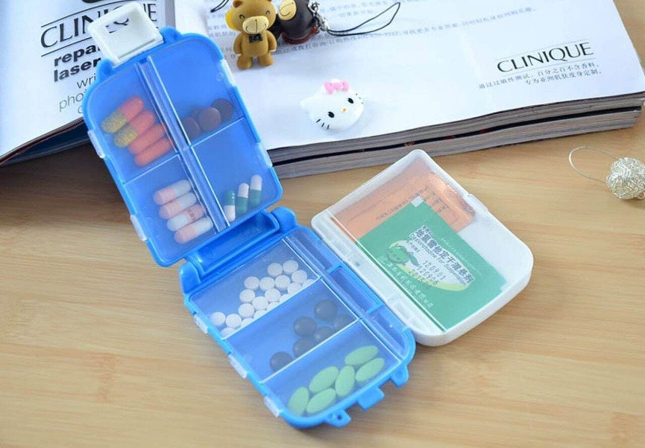Medicine Box Mini Vitamin Pill Tablet Organizer 1 pill cutter-image-42