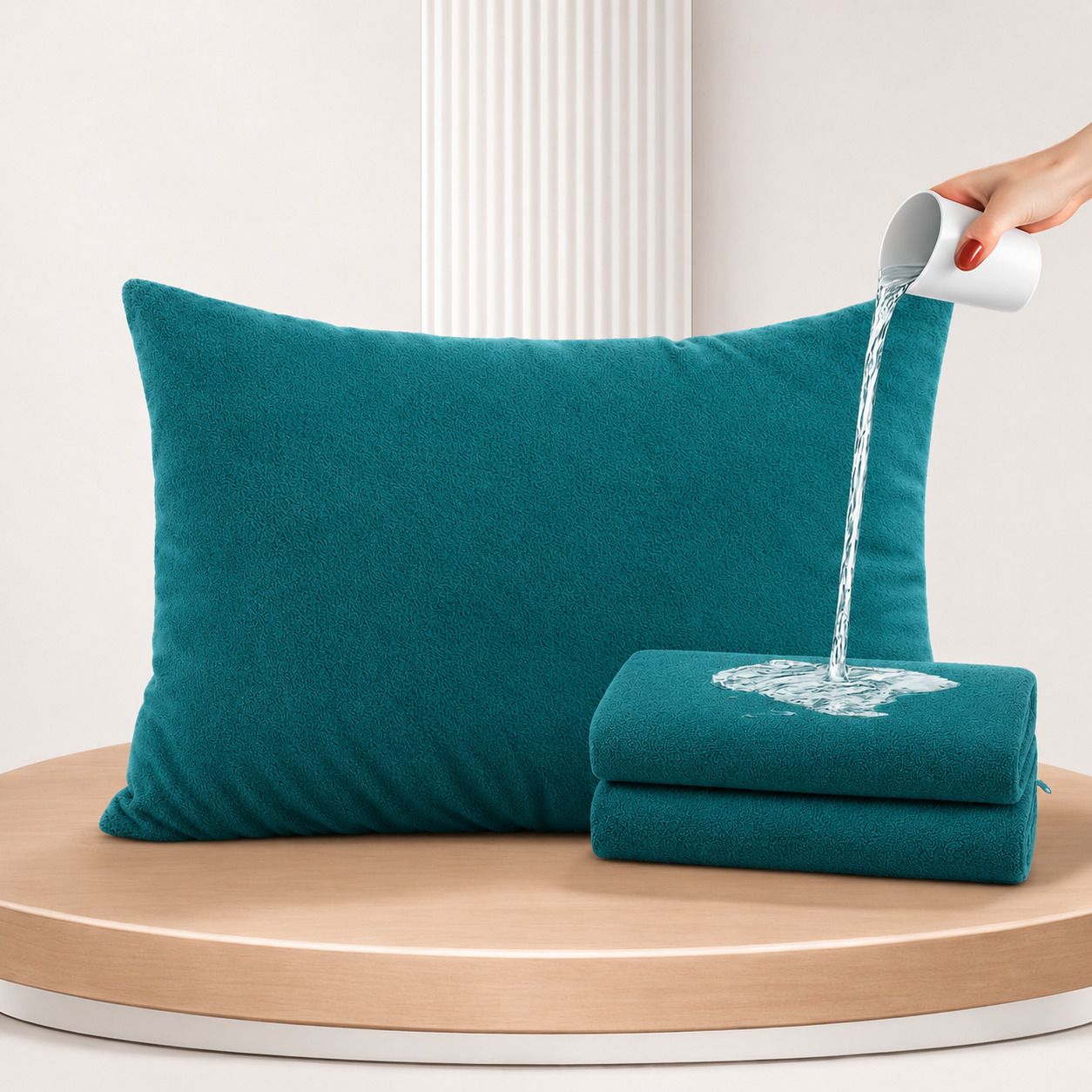 taction Plain Plain Filled Zipper Standard Size Pillow Protector-picture-44