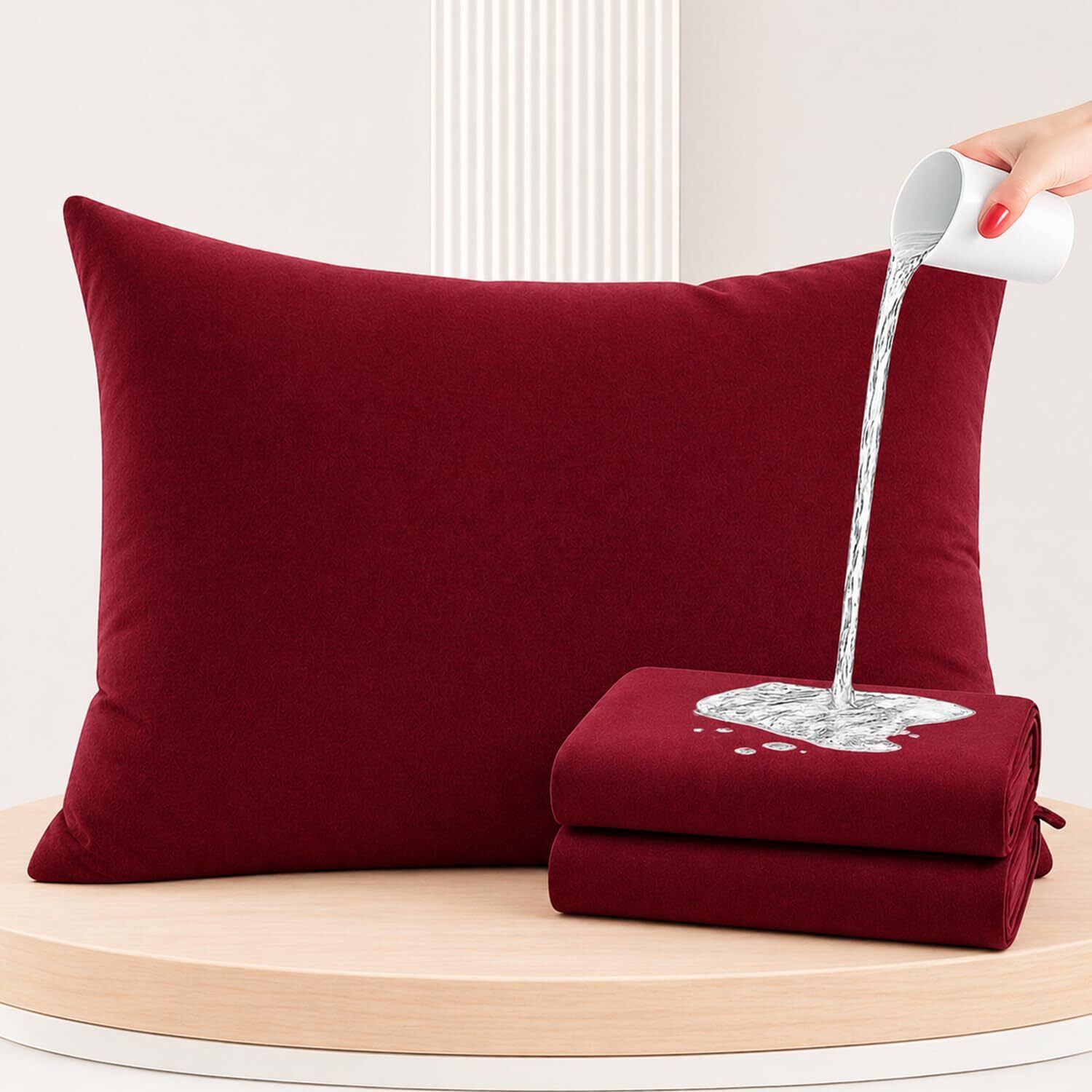 taction Plain Plain Filled Zipper Standard Size Pillow Protector-picture-20