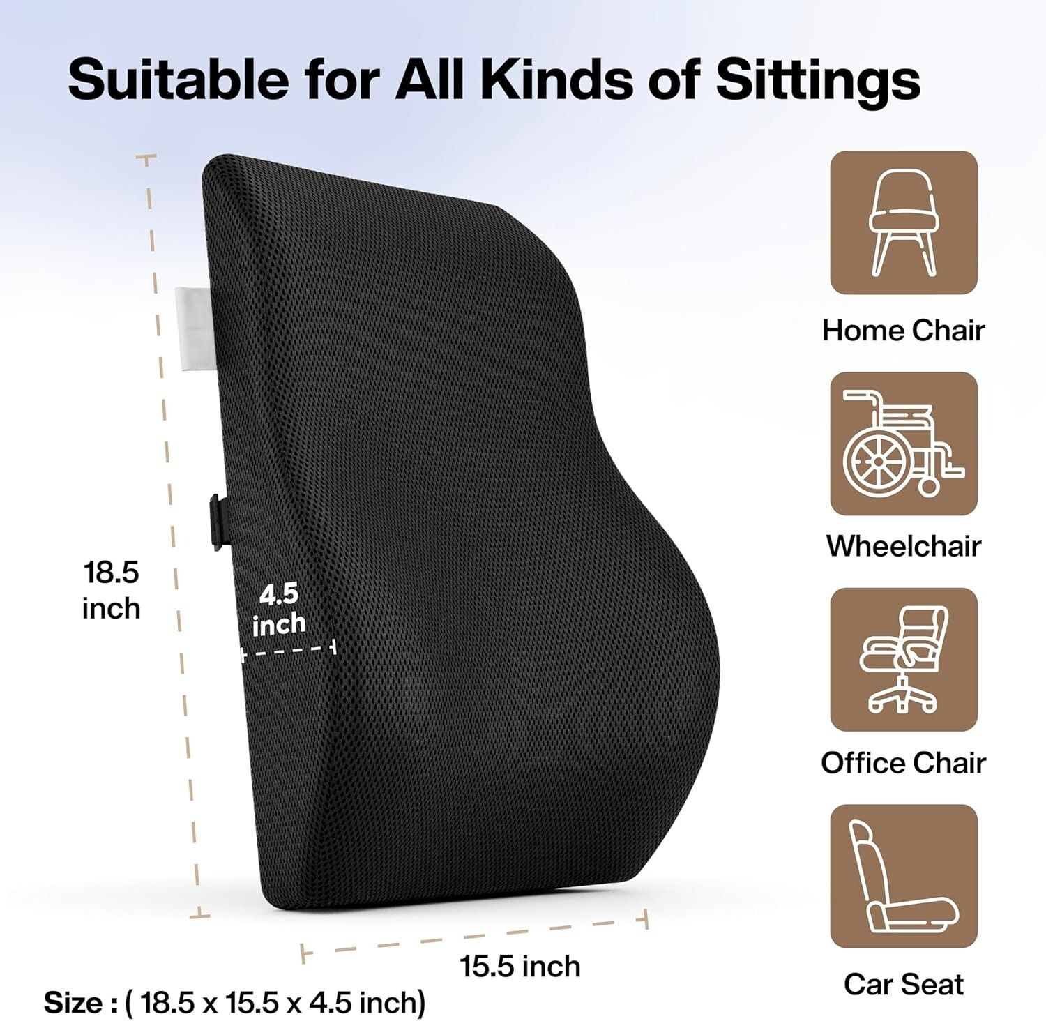 Ergonomic Backrest for Long Sitting pillow pcs 1 Back and Spine Protector-image-7
