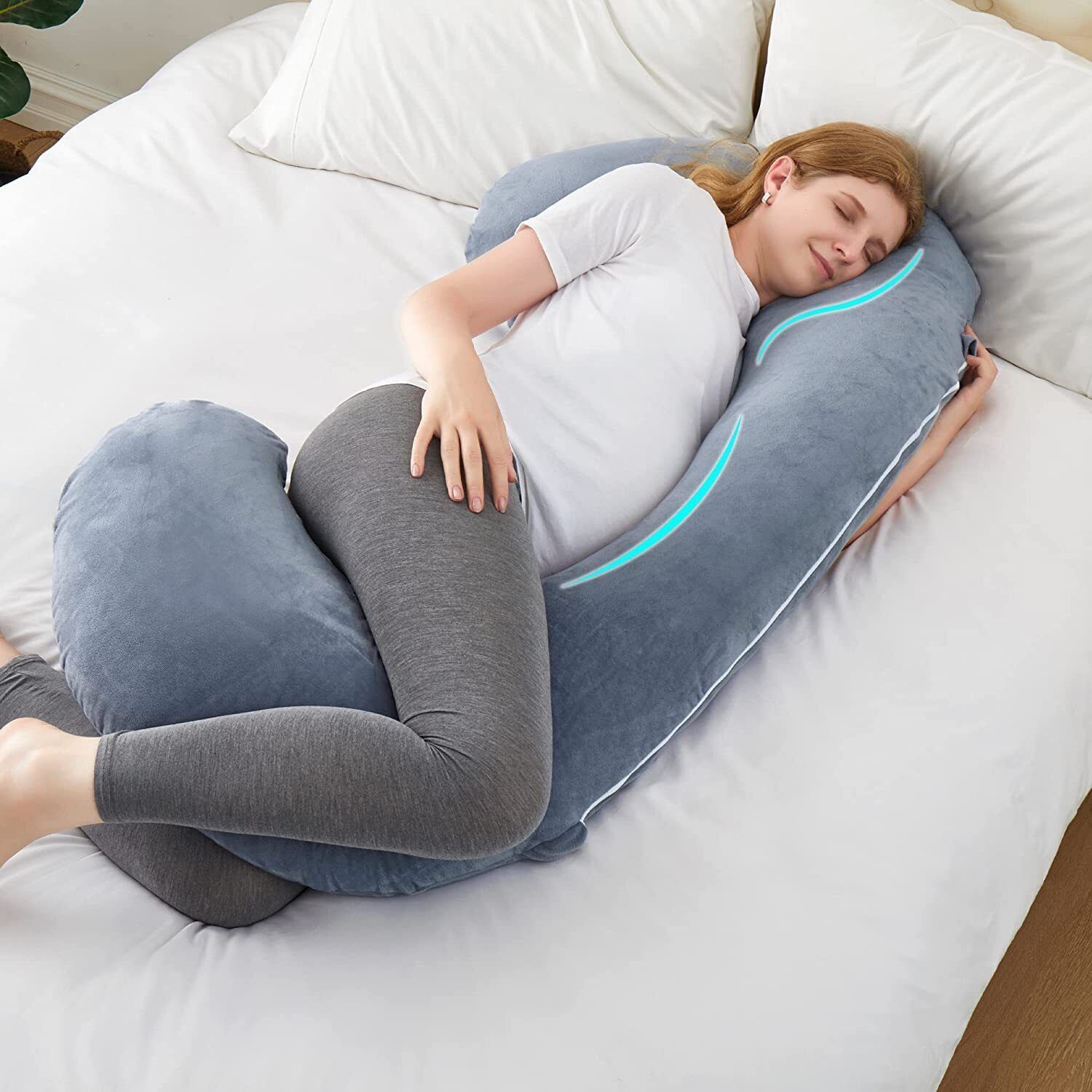 Microfibre Pregnancy Pillow Pack of 1 Nature Maternity Pregnancy Sleeping Pillow-image-34