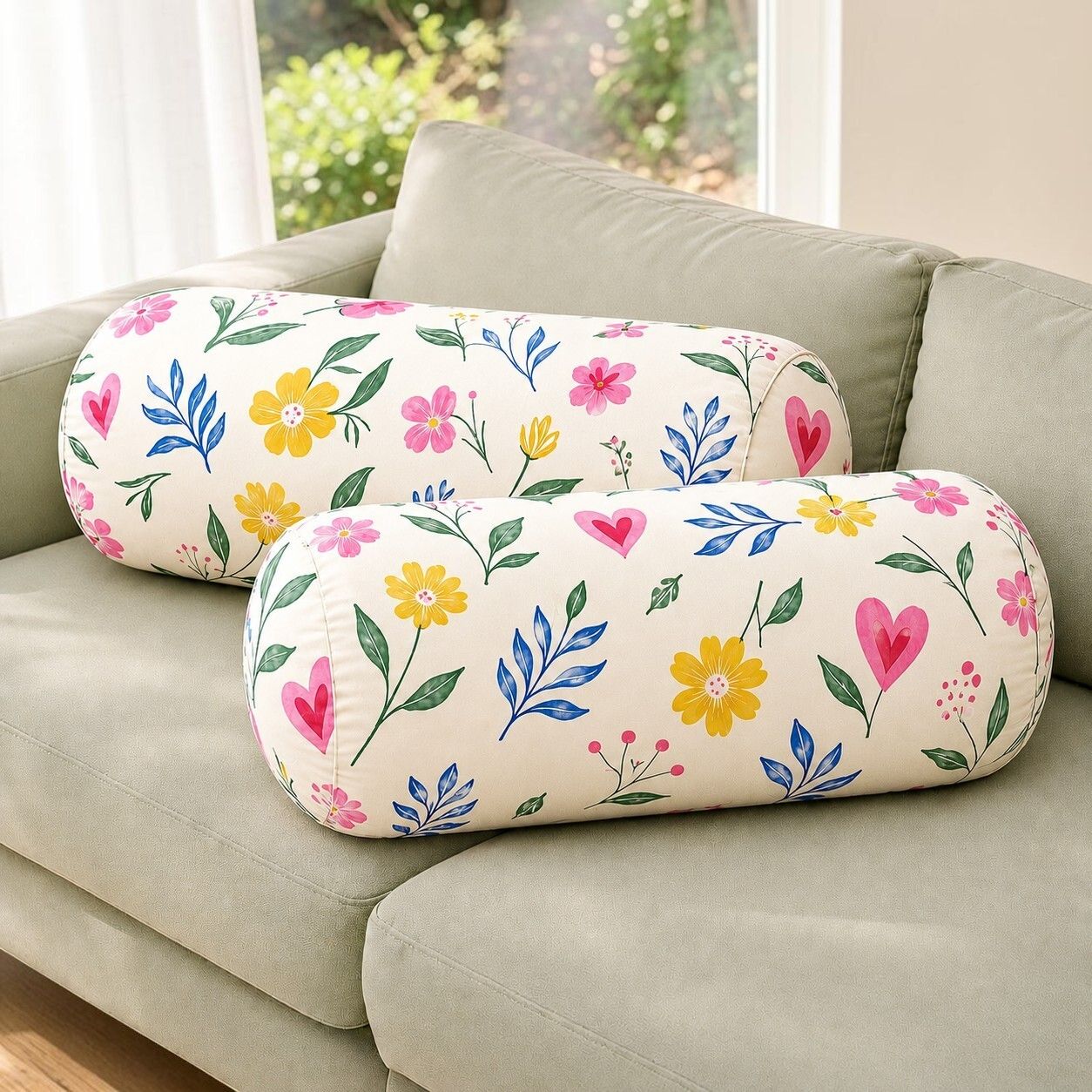 Microfibre Bolster Pack of 2 Floral-image-39