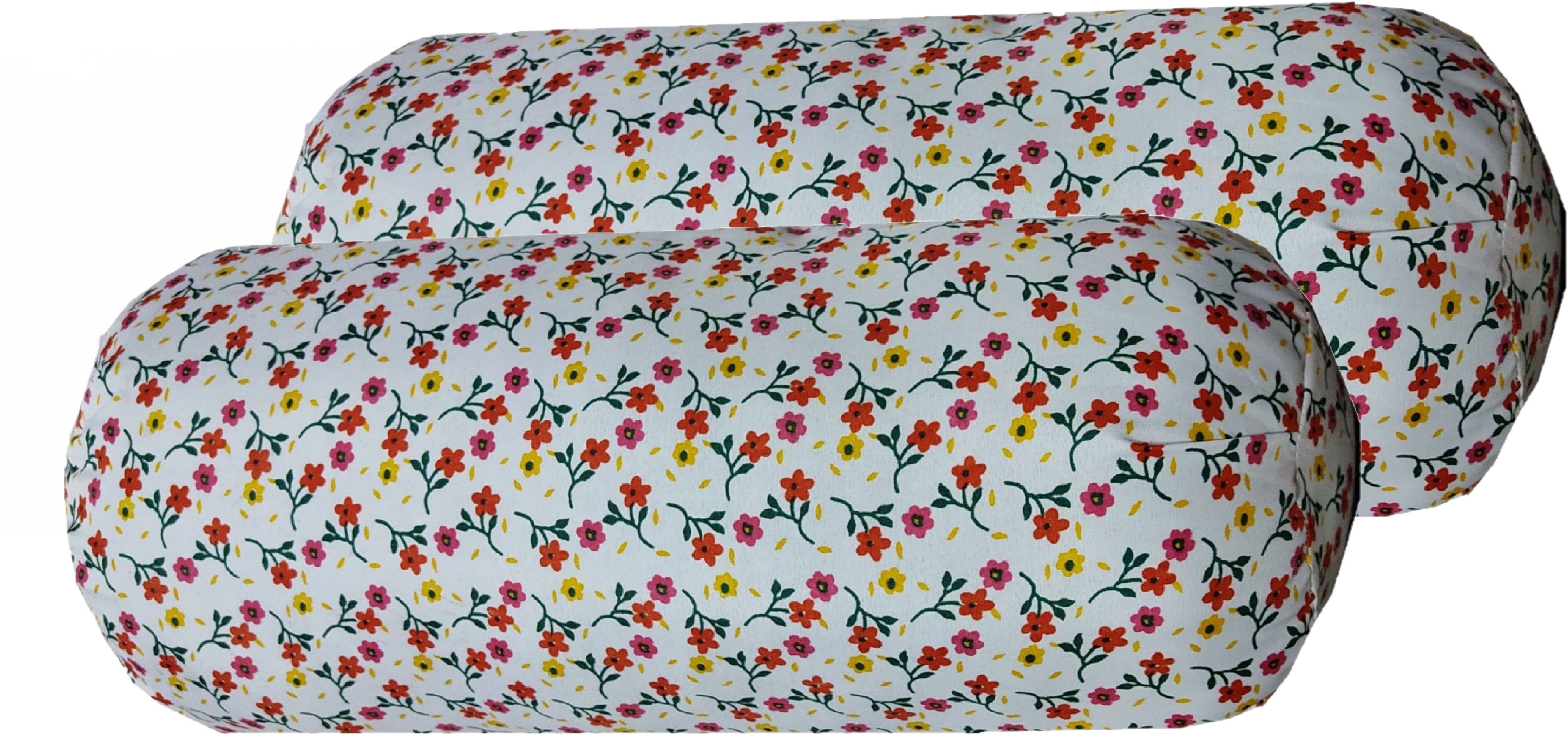 changers Round Bolster Microfibre Floral Sleeping Pillow Pack of 2-picture-21